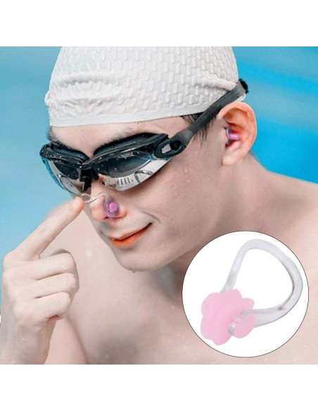Clip de Nariz para Natación Hapivida - 2 Pcs Silicona Rosa