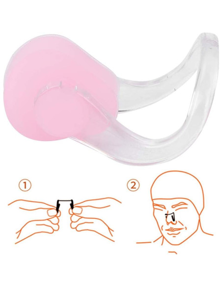 Clip de Nariz para Natación Hapivida - 2 Pcs Silicona Rosa