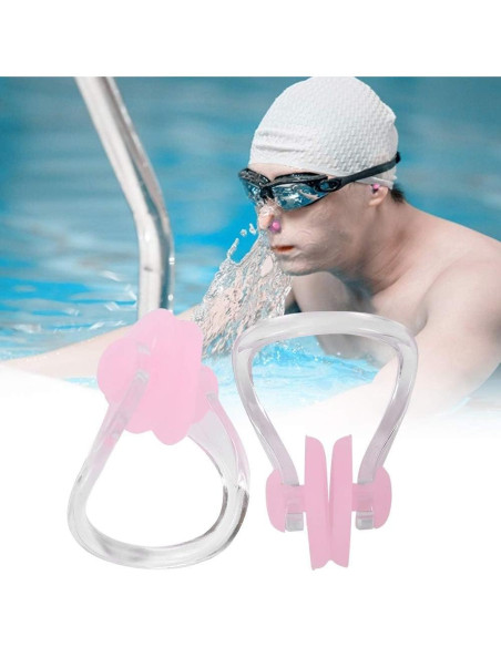 Clip de Nariz para Natación Hapivida - 2 Pcs Silicona Rosa