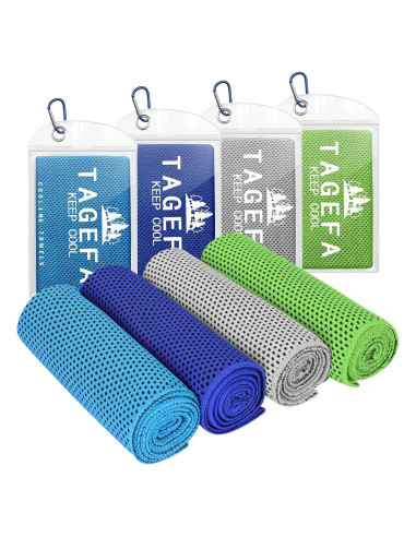 Paquete de 4 Toallas Enfriadoras Tagefa 101.6x30.5 cm