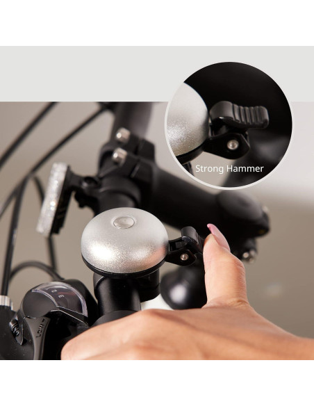 Campana de Bicicleta N+1 Plateado Mate 85dB Ajustable 22.2mm