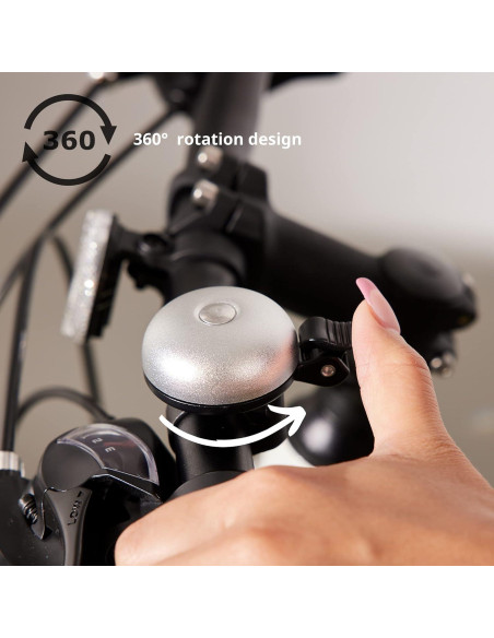 Campana de Bicicleta N+1 Plateado Mate 85dB Ajustable 22.2mm