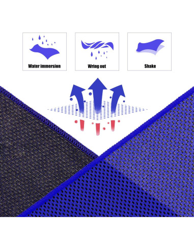 Toallas Enfriadoras Biange 30 Unidades 101.6x30.5cm Azul