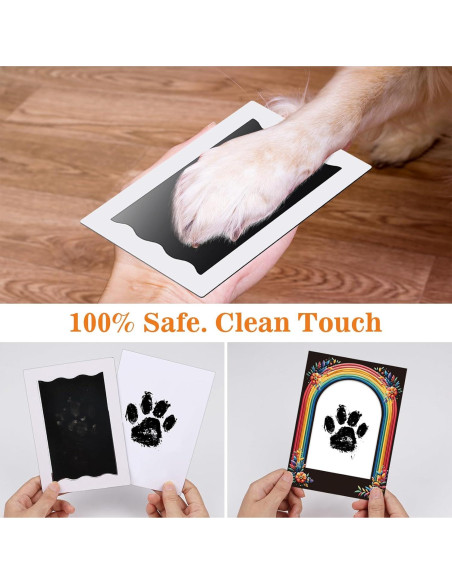 Kit de Huellas de Bebé y Mascotas Arcoíris - 2 Almohadillas