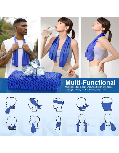 Toallas Enfriadoras Sukeen 4 Piezas Microfibra 101.6x30.5cm