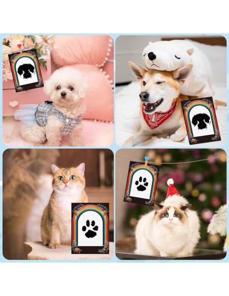 Kit de Huellas de Bebé y Mascotas Arcoíris - 2 Almohadillas