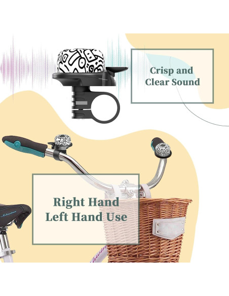 Campana de Bicicleta Rivsli RSUS-BB Graffiti Negra - Sonido Fuerte