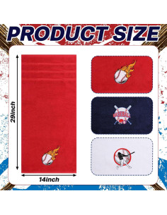 Juego de 3 Toallas de Mano Algodón SmoothNovelty Béisbol 33x71cm 2