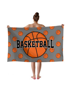 Toalla de Playa Microfibra WZOMT Baloncesto 80x130 cm