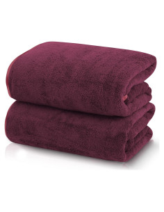 Toallas de baño TENSTARS 68.58x139.7 cm Microfibra Burdeos
