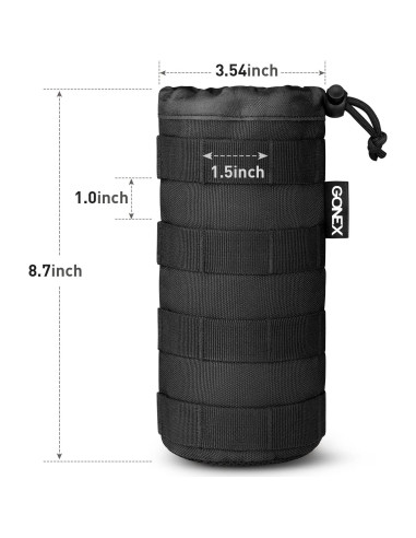Funda Táctica MOLLE para Botella de Agua Gonex Negra 900D