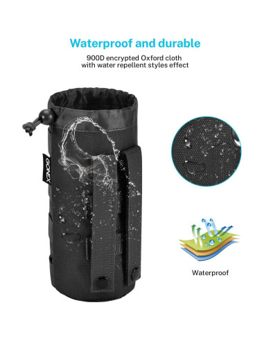 Funda Táctica MOLLE para Botella de Agua Gonex Negra 900D