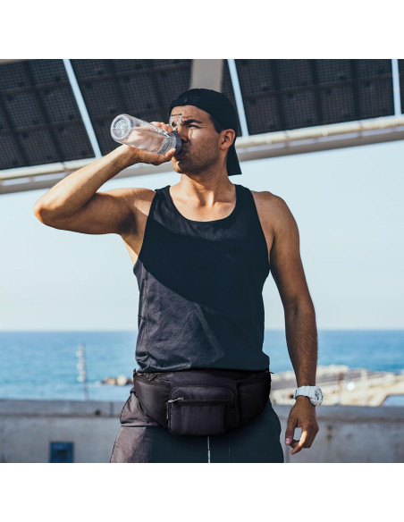Bolsa de Cintura NOOLA para Senderismo y Ciclismo - Negro