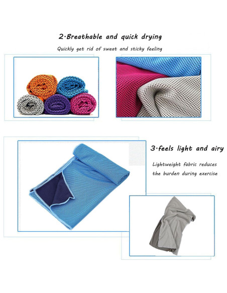 Paquete de 5 Toallas Refrigerantes Durikant 120x35cm Secado Rápido