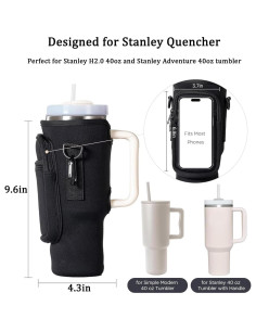 Soporte para Botella de Agua HUAOUNUO 40 oz Neopreno Negro 2