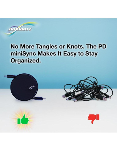 Cable BoxWave USB Tipo-C Retráctil 240W para Lepow D15