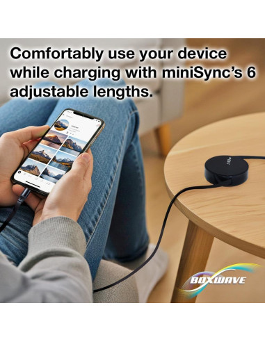 Cable BoxWave USB Tipo-C Retráctil 240W para Lepow D15