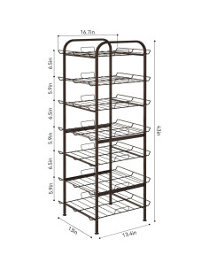 Organizador de Botellas de Agua Smusei 7 Niveles Ajustable Metal Bronce 2