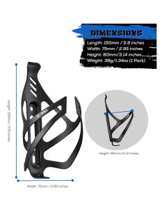 Soporte para Botella de Agua Corki Cycles Aluminio Negro 2 Paquete 2