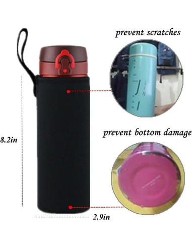 Bolsa Portabotellas de Agua 750ml Neopreno Candygirlft Negra