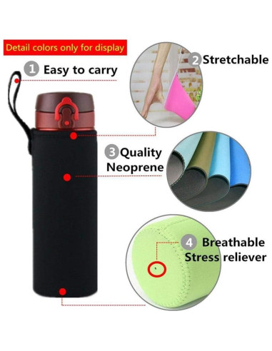 Bolsa Portabotellas de Agua 750ml Neopreno Candygirlft Negra