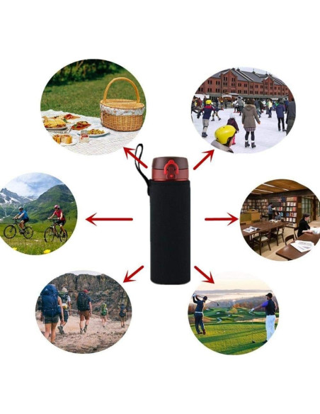 Bolsa Portabotellas de Agua 750ml Neopreno Candygirlft Negra