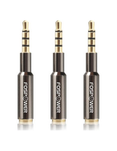 Adaptador de audio 3.5mm macho a hembra FosPower - Paquete de 3