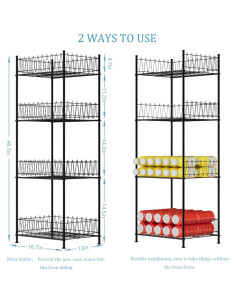 Organizador de Botellas de Agua Smusei 4 Niveles Metal Negro 2