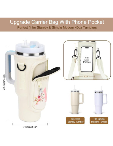 Soporte de Botella de Agua Sernaxi 40 oz Neopreno Crema