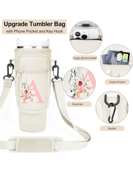 Soporte de Botella de Agua Sernaxi 40 oz Neopreno Crema