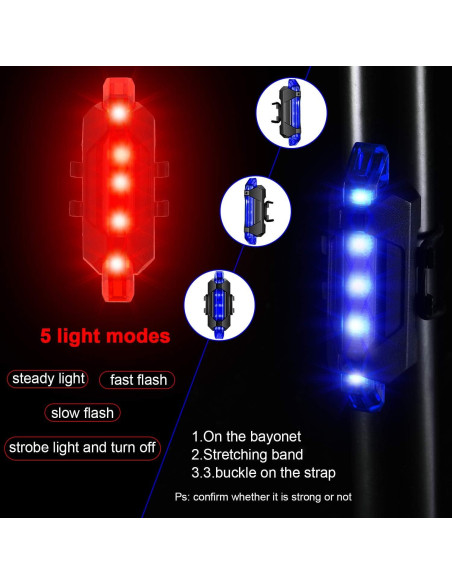 6 Luces para Bicicleta Mudder Recargables USB Impermeables