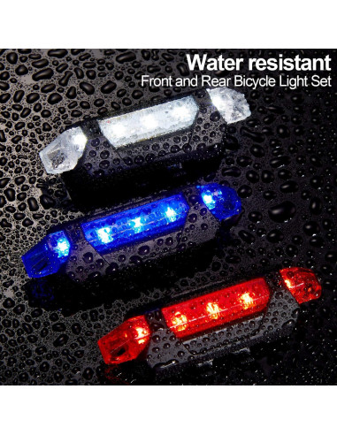 6 Luces para Bicicleta Mudder Recargables USB Impermeables