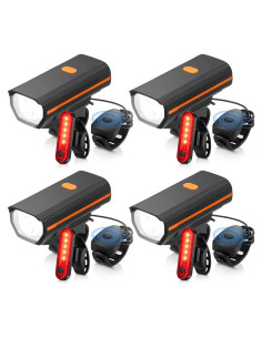Conjunto de Luces LED Recargables Hanaive para Bicicleta - 4 Piezas