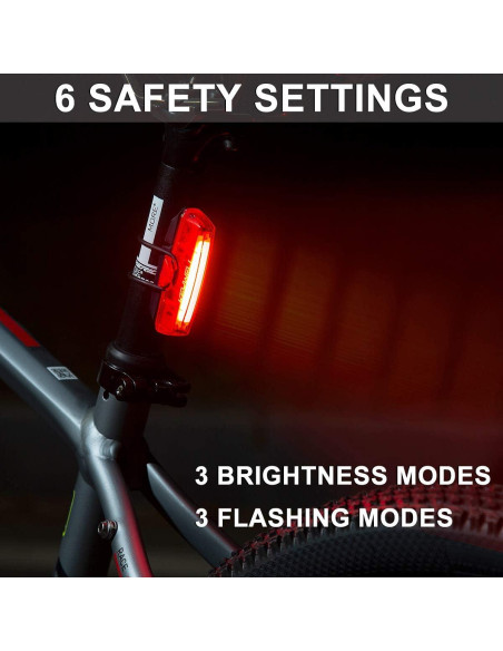 Luz Trasera LED Recargable USB KEYWELL 100 Lúmenes Rojo