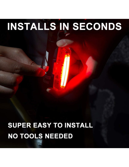 Luz Trasera LED Recargable USB KEYWELL 100 Lúmenes Rojo