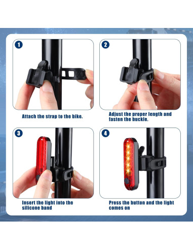 Paquete de 20 luces traseras LED recargables Jerify USB