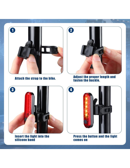 Paquete de 20 luces traseras LED recargables Jerify USB