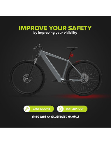 Luz Trasera de Bicicleta VELMIA 360 Recargable Rojo