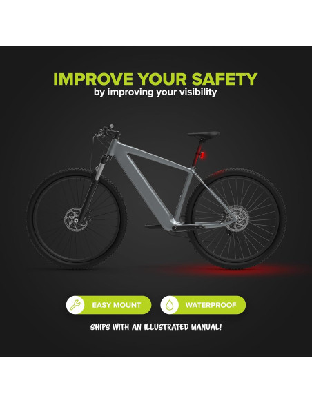 Luz Trasera de Bicicleta VELMIA 360 Recargable Rojo