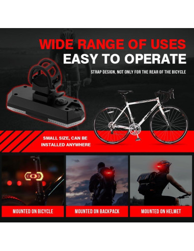 Luz Trasera de Bicicleta KaiDengZhe LED Recargable USB 5 Modos