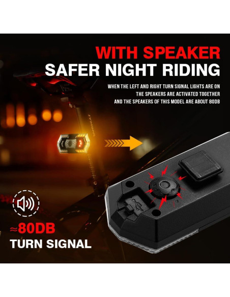 Luz Trasera de Bicicleta KaiDengZhe LED Recargable USB 5 Modos