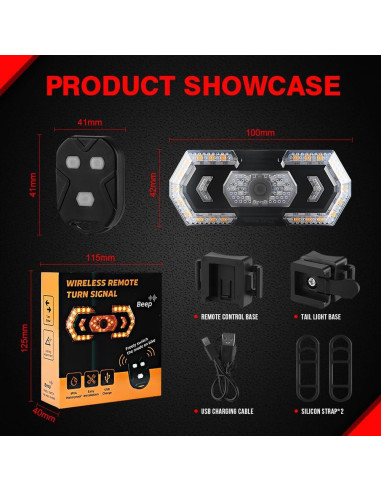 Luz Trasera de Bicicleta KaiDengZhe LED Recargable USB 5 Modos