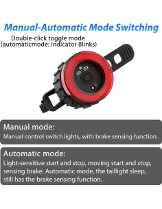 Luz Trasera de Bicicleta LESOVI Supper II 6 Modos Impermeable 2