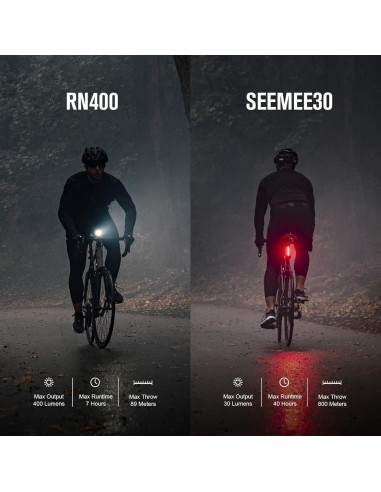 Juego de Luces para Bicicleta OLIGHT RN 400 y SEEMEE 30 C