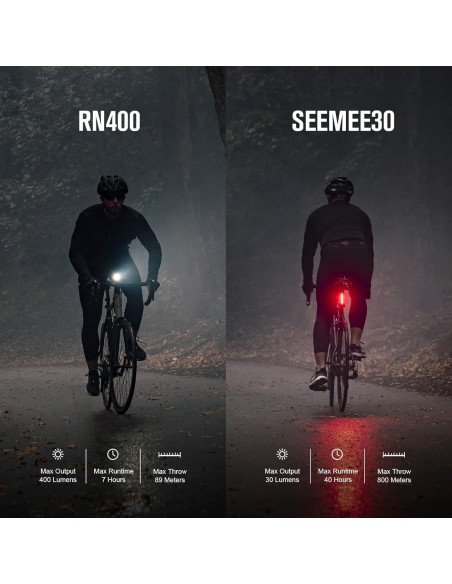 Juego de Luces para Bicicleta OLIGHT RN 400 y SEEMEE 30 C