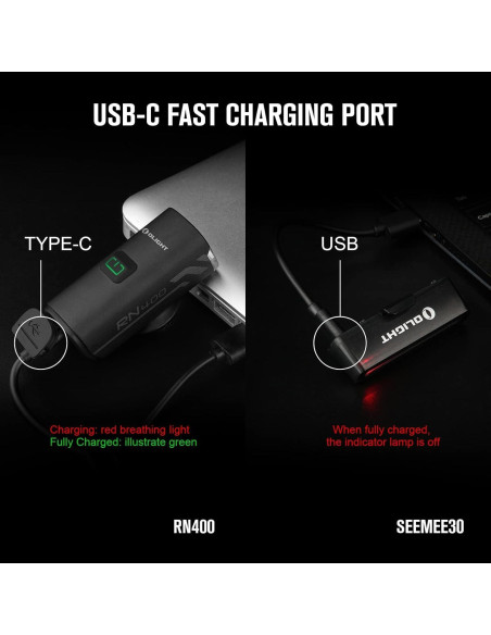 Juego de Luces para Bicicleta OLIGHT RN 400 y SEEMEE 30 C