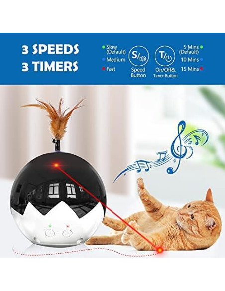 Juguete láser automático para gatos FICUSWIN 3 en 1