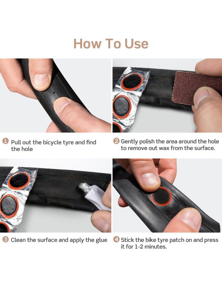 Kit de Parche de Goma VOSAREA 48 Piezas 30mm para Bicicleta