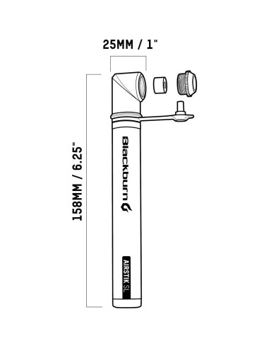 Bomba Mini Airstik SL Blackburn - Aluminio, 59g, Presta