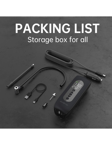 Compresor de Aire Portátil dwndpump DP2 150 PSI Batería 12V